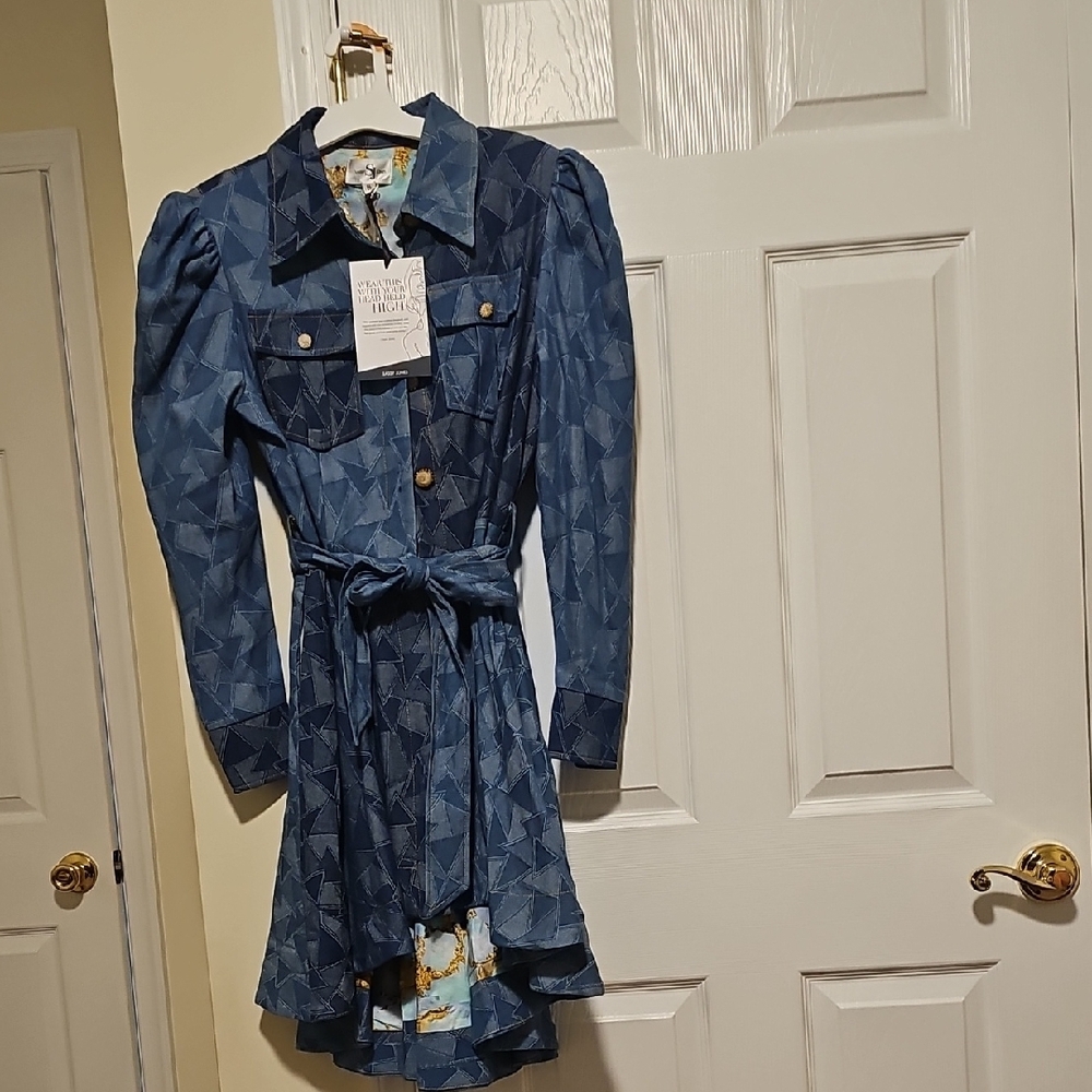 Sassy Jones Ginger Denim Patchwork Jacket Size Sm… - image 1